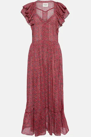 Marant Etoile Godralia printed cotton midi dress