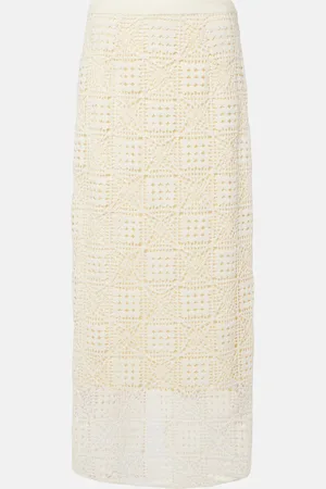 SIR Rayure crochet cotton maxi skirt