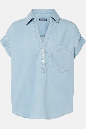 VERONICA BEARD Almera cotton chambray top