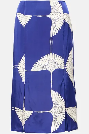 Khaite Levy printed twill midi skirt