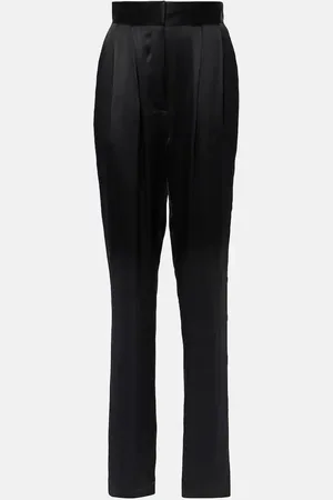 TOVE Remi high-rise silk straight pants