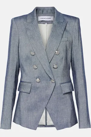 VERONICA BEARD Miller double-breasted linen-blend blazer