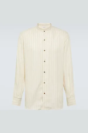 Loro Piana Elia pinstripe linen shirt
