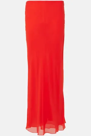 Khaite Mauva silk chiffon maxi skirt