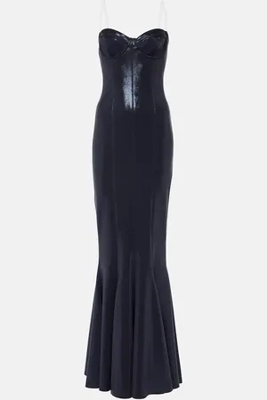 Norma Kamali Corset lamÃ© gown