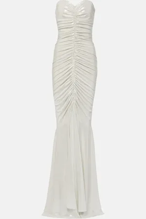 Norma Kamali Ruched metallic gown
