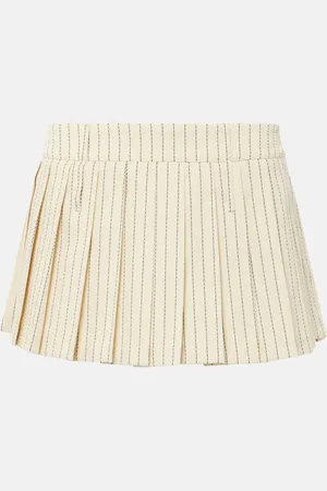 The Frankie Shop Blake pleated pinstripe twill miniskirt