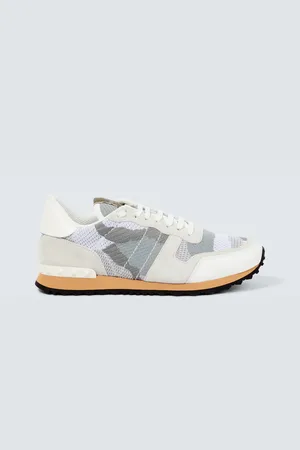 VALENTINO GARAVANI Rockrunner leather-trimmed sneakers