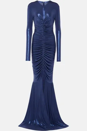 Norma Kamali Ruched lamÃ© gown