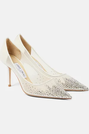 Jimmy Choo Love 85 crystal-embellished mesh pumps