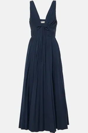 Simkhai Stephanie plissÃ© cotton-blend gown