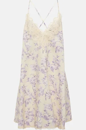 ZIMMERMANN Halliday lace-trimmed floral linen slip dress