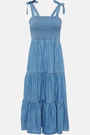 VERONICA BEARD Tola tiered cotton-blend midi dress