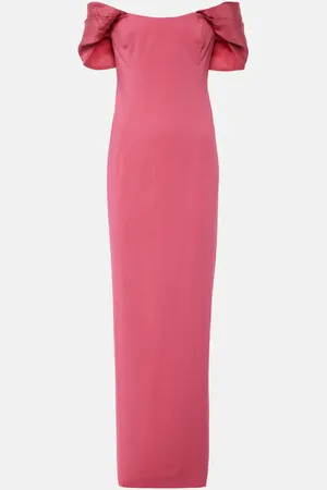 Oscar de la Renta Off-shoulder cady gown