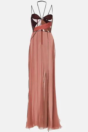 Nensi Dojaka Mae draped satin corset dress