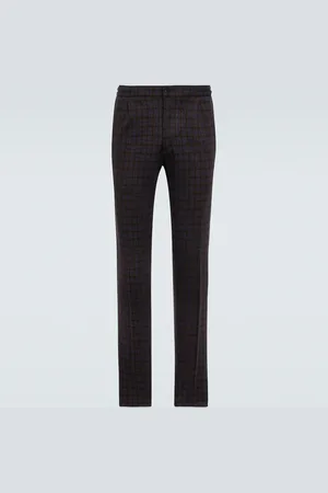 Kiton Checked wool chinos