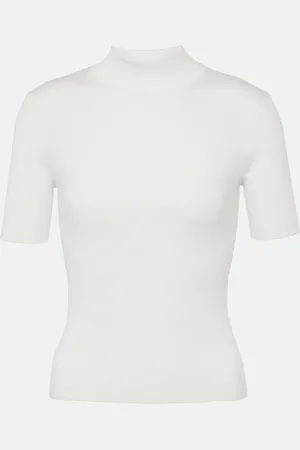 Oscar de la Renta Silk-blend turtleneck top