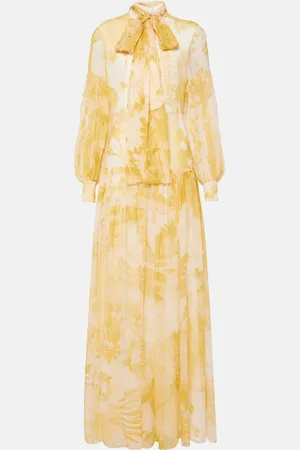 Erdem Printed silk voile gown