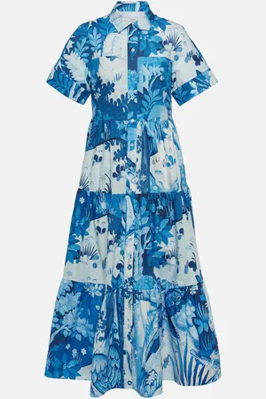 Erdem Printed cotton poplin shirt dress