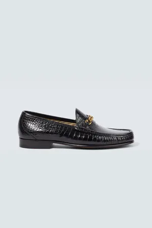 Tom Ford York Chain croc-effect leather loafers
