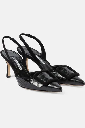 Manolo Blahnik Maysli leather slingback pumps