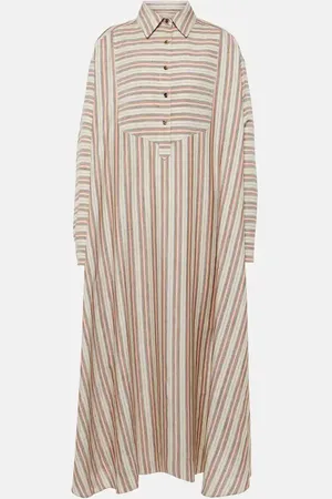 Loro Piana Striped linen and silk kaftan