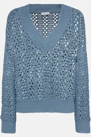 Brunello Cucinelli Open-knit cotton-blend sweater