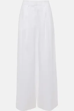 Staud Sasha pleated linen wide-leg pants