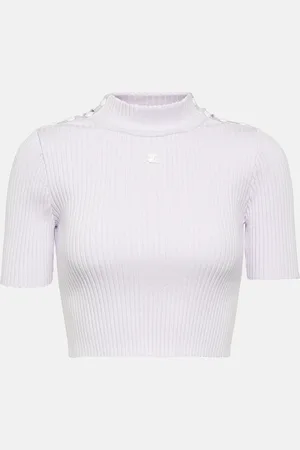 Courrèges CourrÃ¨ges Logo ribbed-knit crop top