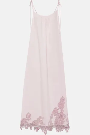 Acne Studios Lace-trimmed cotton midi dress