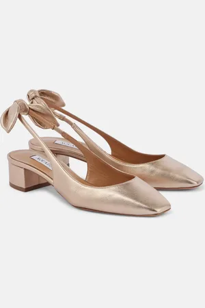 Aquazzura Very Bow 35 leather slingback pumps