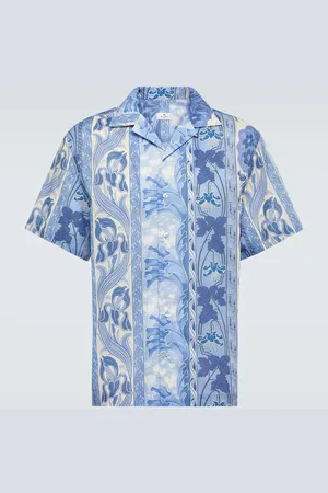 Etro Floral cotton poplin bowling shirt