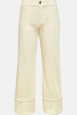 Bottega Veneta Asymmetric mid-rise cropped jeans