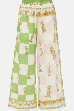 ALÉMAIS AlÃ©mais Checked printed linen culottes