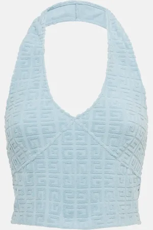 Givenchy Plage 4G cotton-blend terry crop top