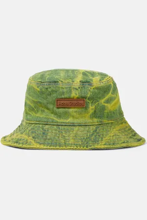 Acne Studios Logo dyed denim bucket hat