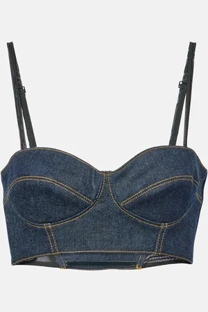 Alaïa AlaÃ¯a Denim bra top