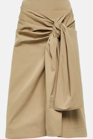 Bottega Veneta Draped cotton-blend midi skirt