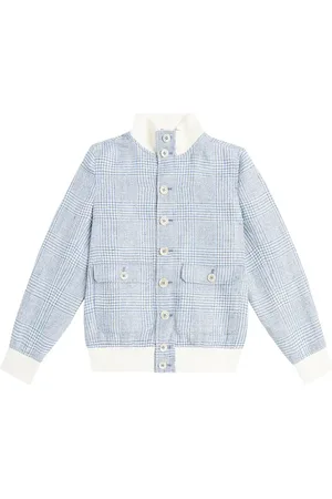 Brunello Cucinelli Prince of Wales checked linen-blend jacket