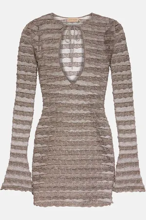 AYA MUSE Lace metallic knit minidress