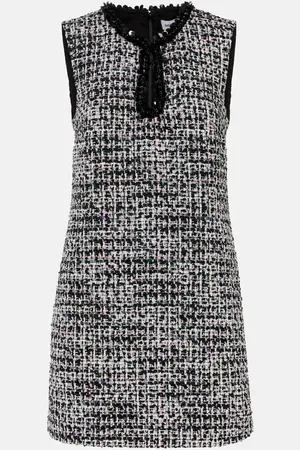 Self-Portrait Embellished bouclÃ© minidress
