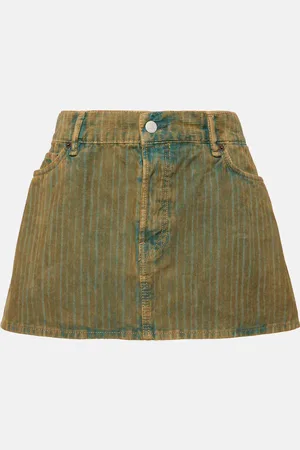 Acne Studios Faded denim corduroy miniskirt