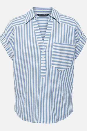VERONICA BEARD Almera striped cotton shirt