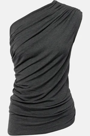 Norma Kamali Lazy Diana one-shoulder jersey top