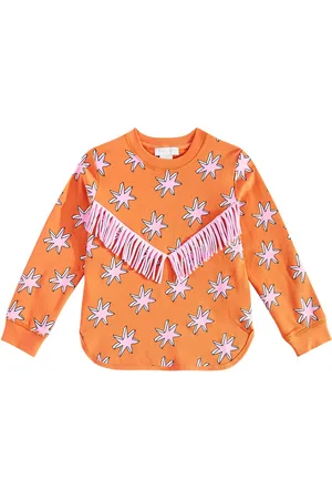 Stella McCartney Printed fringed cotton sweatshirt