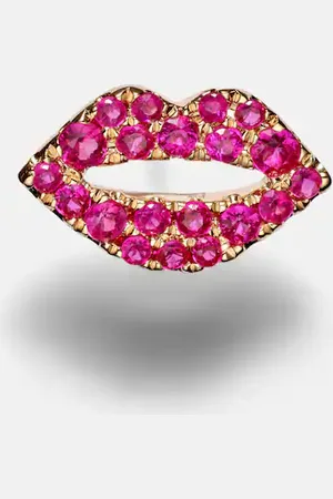 Roxanne First Scarlett Kiss 14kt rose gold single earring with sapphires