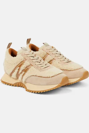 Moncler Pacey shearling-trimmed leather sneakers