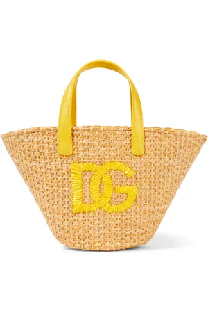 Dolce & Gabbana Majolica leather-trimmed straw basket bag