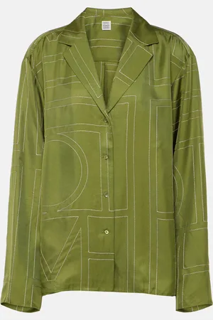 Totême Monogram silk twill pajama shirt
