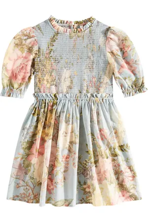ZIMMERMANN Waverly floral shirred cotton dress